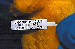 (DISCARD BY ADULT - PULL OUT FOR NORMAL PLAY MODE)